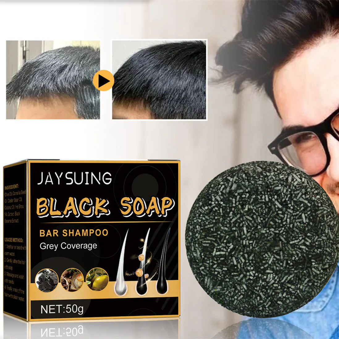 Black Soap Bar Shampoo